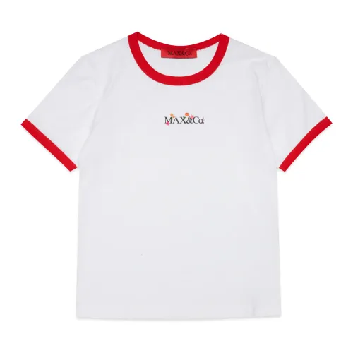 T-Shirt mit floralem Logo Max & Co