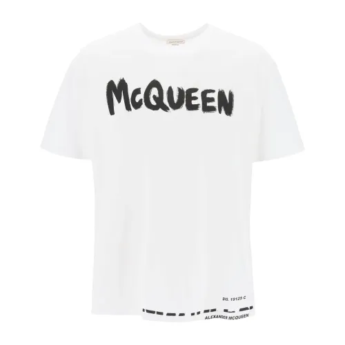 T-Shirt mit Graffiti-Print und Schriftzug,Graffiti Print T-Shirt Alexander McQueen