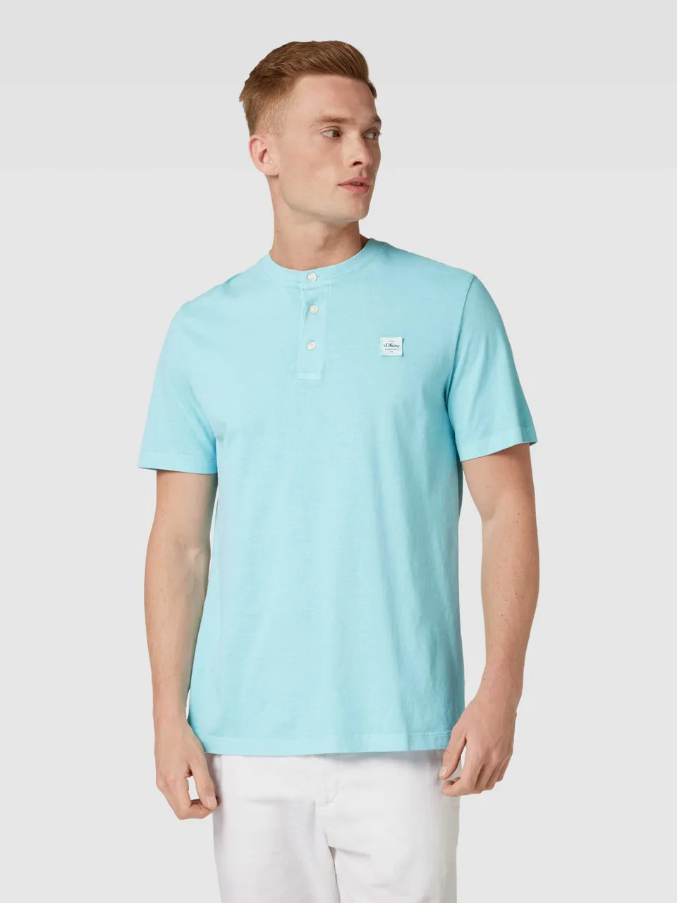 T-Shirt mit kurzer Knopfleiste Modell 'Serafino'