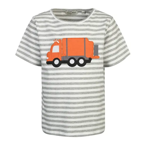 T-Shirt MÜLLAUTO MAMPFI gestreift in grau/weiß