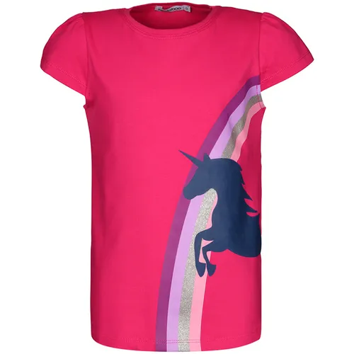 T-Shirt RAINBOW UNICORN mit Glitzer in pink