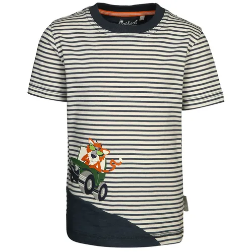 T-Shirt TIGER-SAFARI gestreift in weiß/blau