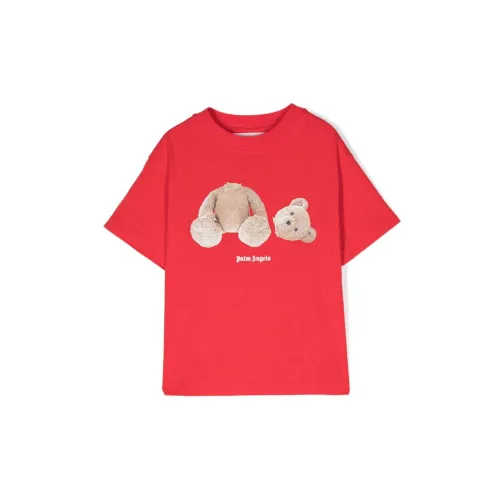 T-Shirts und Polos mit Bärenmotiv,Bärenmotiv Logo-Druck Rundhalsausschnitt Palm Angels