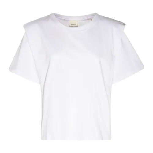 T-Shirts,Weißes Falten-Detail T-Shirt Isabel Marant