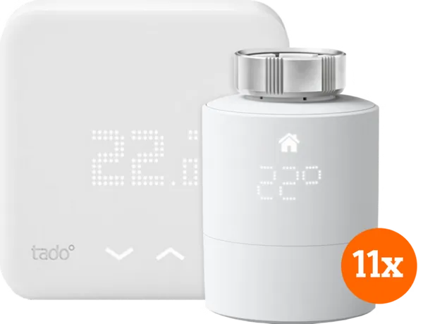 Tado Smart-Thermostat V3 + Starterpaket + 11 Thermostatköpfe