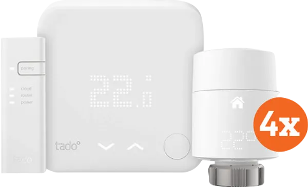 Tado Smart-Thermostat V3 + Starterpaket + 4 Thermostatköpfe
