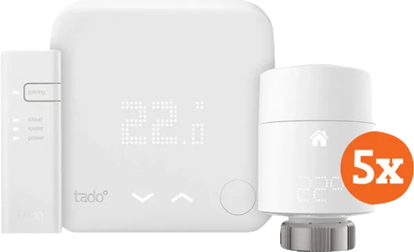 Tado Smart-Thermostat V3+ + Starterpaket + 5 Thermostatköpfe