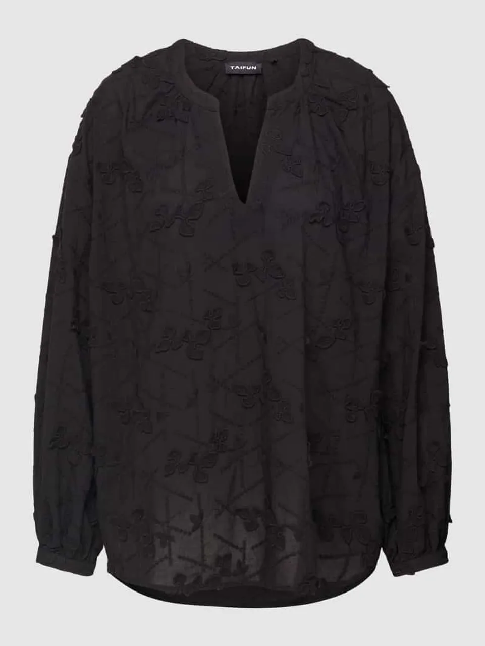 Taifun Bluse mit Stickerei-Muster Modell 'SOFT ROMANCE' in Black