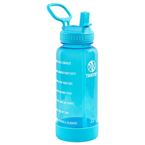 Takeya - Tritan Motivational Straw Bottle 950 ml - Trinkflasche Gr 950 ml grau;rosa;türkis/blau