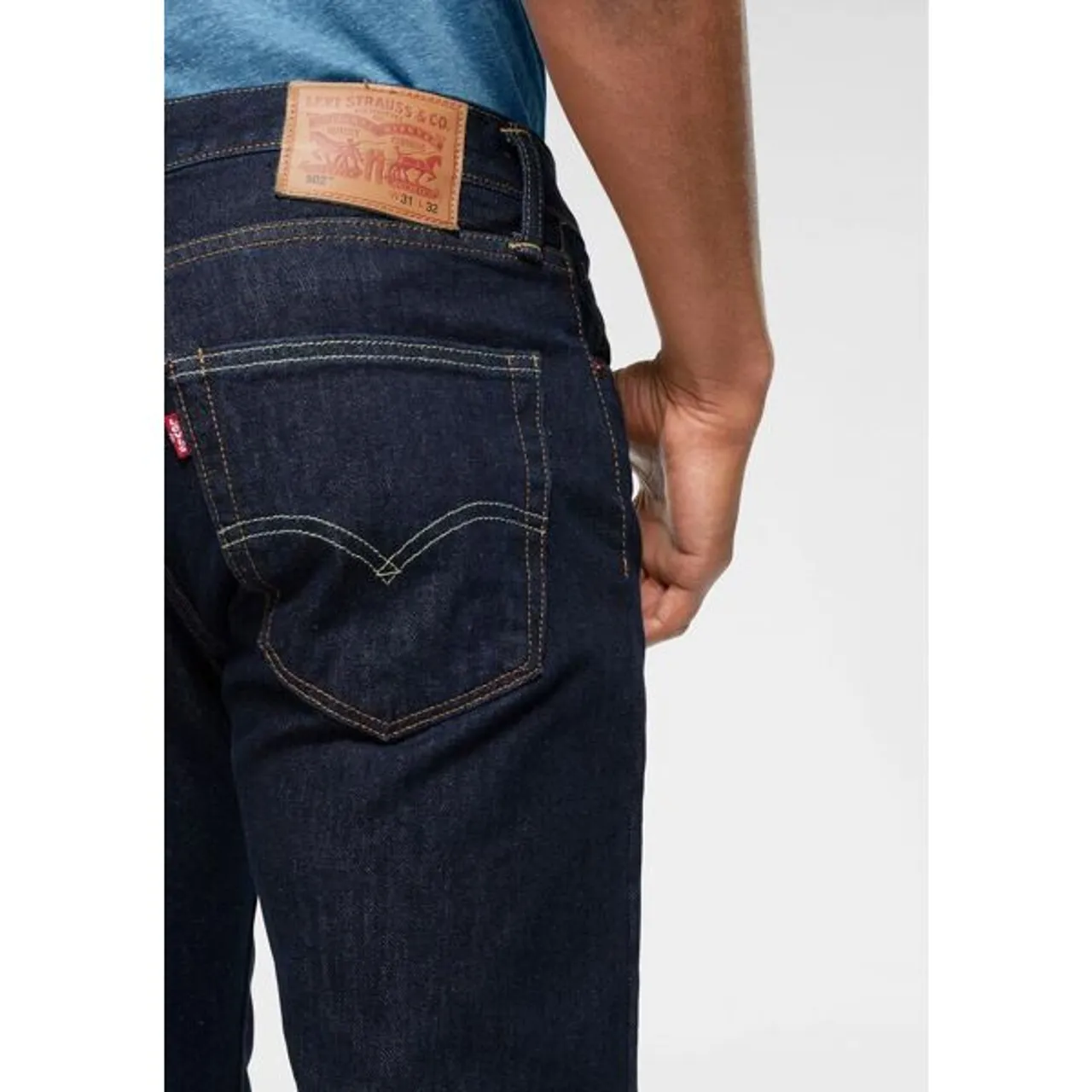Tapered-fit-Jeans LEVI'S "502 TAPER" Gr. 29, Länge 32, blau (onewash) Herren Jeans Tapered-Jeans
