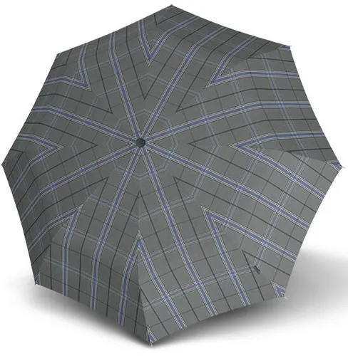 Taschenregenschirm KNIRPS "T.200 Medium Duomatic, Check Grey" grau (check grey) Regenschirme Taschenschirme