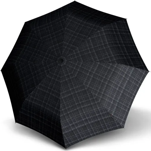 Taschenregenschirm KNIRPS "T.260 Medium Duomatic, check" grau (check) Regenschirme Taschenschirme