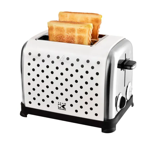 Team Kalorik Toaster TKG TO 1045 WBD N, 2 extra breite Schlitze, für 2 Scheiben, Brötchen, 750,00 W