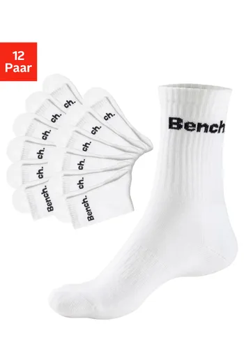 Tennissocken BENCH. Gr. 47-48, weiß (12 x weiß) Damen Socken Tennis Bekleidung