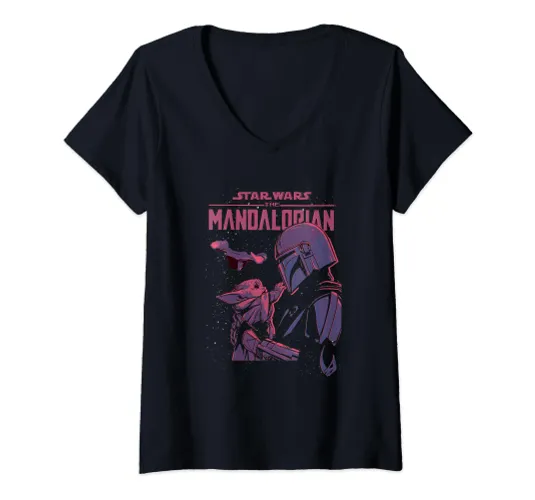 The Mandalorian Hello Friend T-Shirt mit V-Ausschnitt