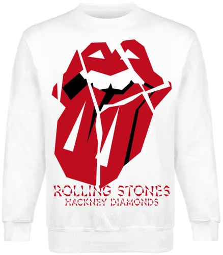 The Rolling Stones Diamond Tongue White Crewneck Sweatshirt weiß in L