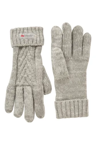 Thinsulate Damen-Handschuhe mit Zopfmuster - Grau
