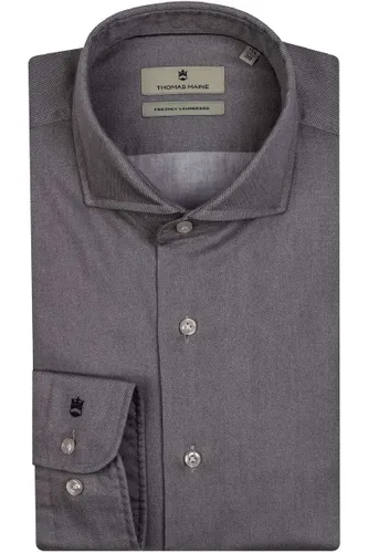 Thomas Maine Tailored Fit Hemd grau, Einfarbig