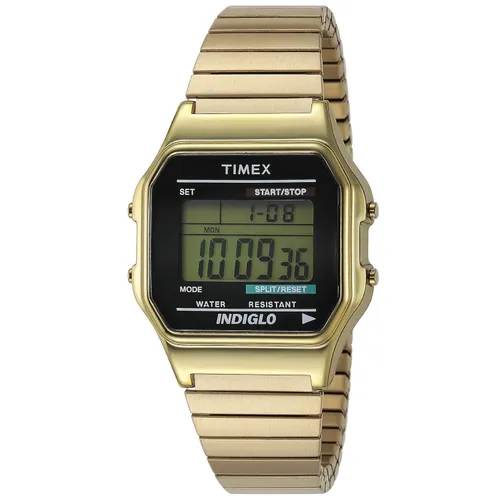 Timex Unisex Digital Uhr mit Edelstahl beschichtet Armband