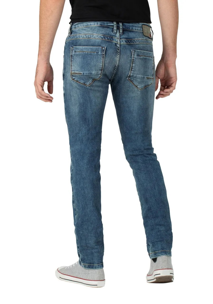 TIMEZONE Herren Jeans ScottTZ - Slim Fit - Blau - Blue Scrub Wash
