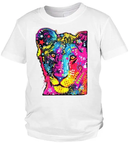 Tini - Shirts Print-Shirt Löwen Motiv Kindershirt buntes Löwenbaby Motiv Shirt für Kinder : Young Lion