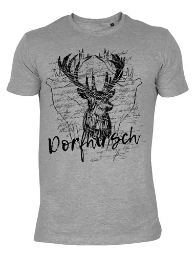 Tini - Shirts Print-Shirt Trachten Hirsch Motiv Moderne Tracht Volksfest : Dorfhirsch -- Bayrische Sprüche, Mundart, Dialekt