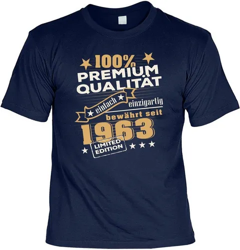 Tini - Shirts T-Shirt Geburtstagsshirt Tshirt 60 Jahre : Premium Qualität 1963 - Geschenk