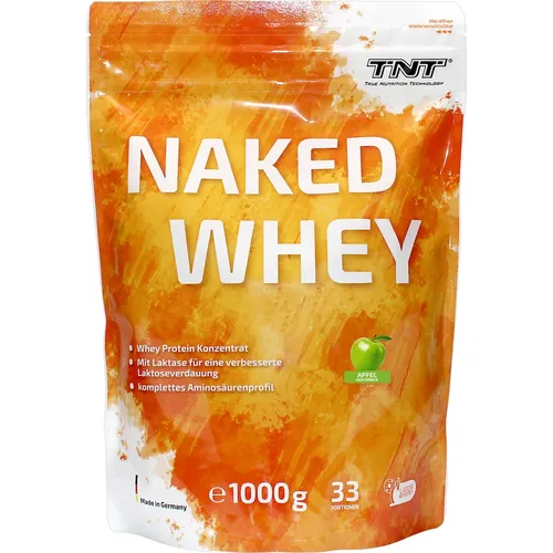 TNT (True Nutrition Technology) - Naked Whey Protein - hoher Eiweißanteil, hohe biologische Wertigkeit, mit Laktase Protein & Shakes 1 kg