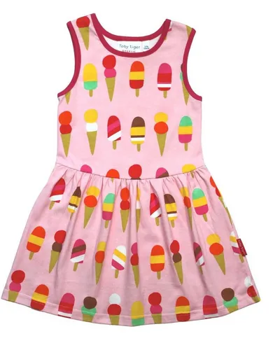 Toby Tiger Shirtkleid Kinder Kleid mit Eiscreme Print