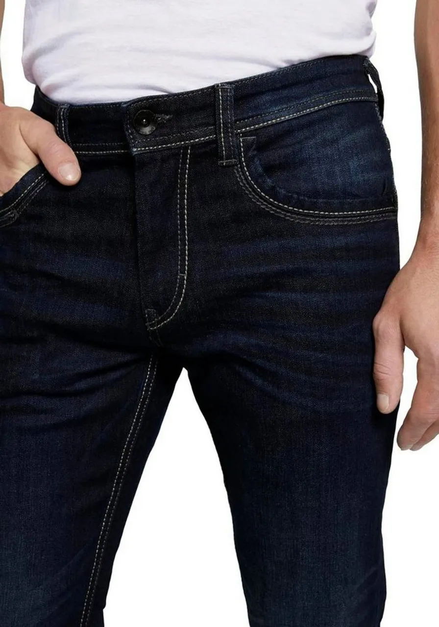 TOM TAILOR 5-Pocket-Jeans Marvin Straight mit Stretch und Kontrastnähten