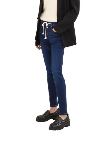 TOM TAILOR Damen Tapered Relaxed Jeans mit Kordelzug