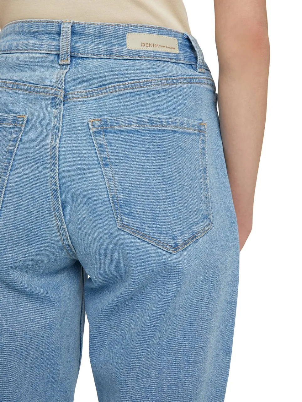 Tom Tailor Denim Damen Jeans MOM - Relaxed Fit - Blau - Clean Light Stone Blue Denim