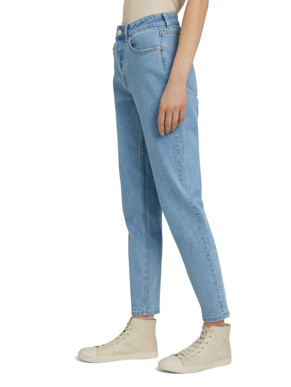 Tom Tailor Denim Damen Jeans MOM - Relaxed Fit - Blau - Clean Light Stone Blue Denim