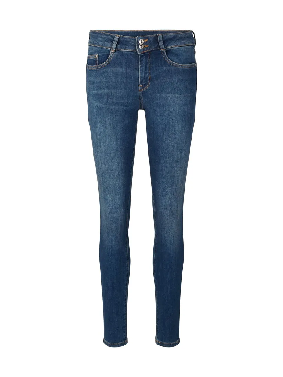 Tom Tailor Denim Damen Jeans NELA - Extra Skinny Fit - Blau - Used Dark Stone Blue Denim