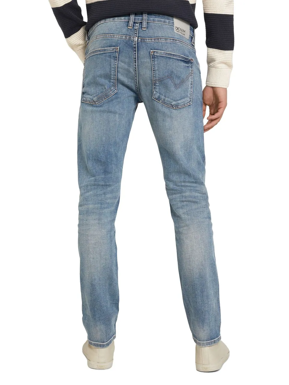 Tom Tailor Denim Herren Jeans Piers - Slim Fit - Blau - Used Light Stone Blue Denim