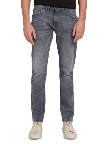Tom Tailor Denim Herren Jeans Piers - Slim Fit - Grau - Destroyed Mid Stone Grey Denim