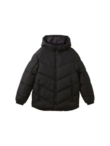 TOM TAILOR Denim Outdoorjacke hooded puffer jacket, Black