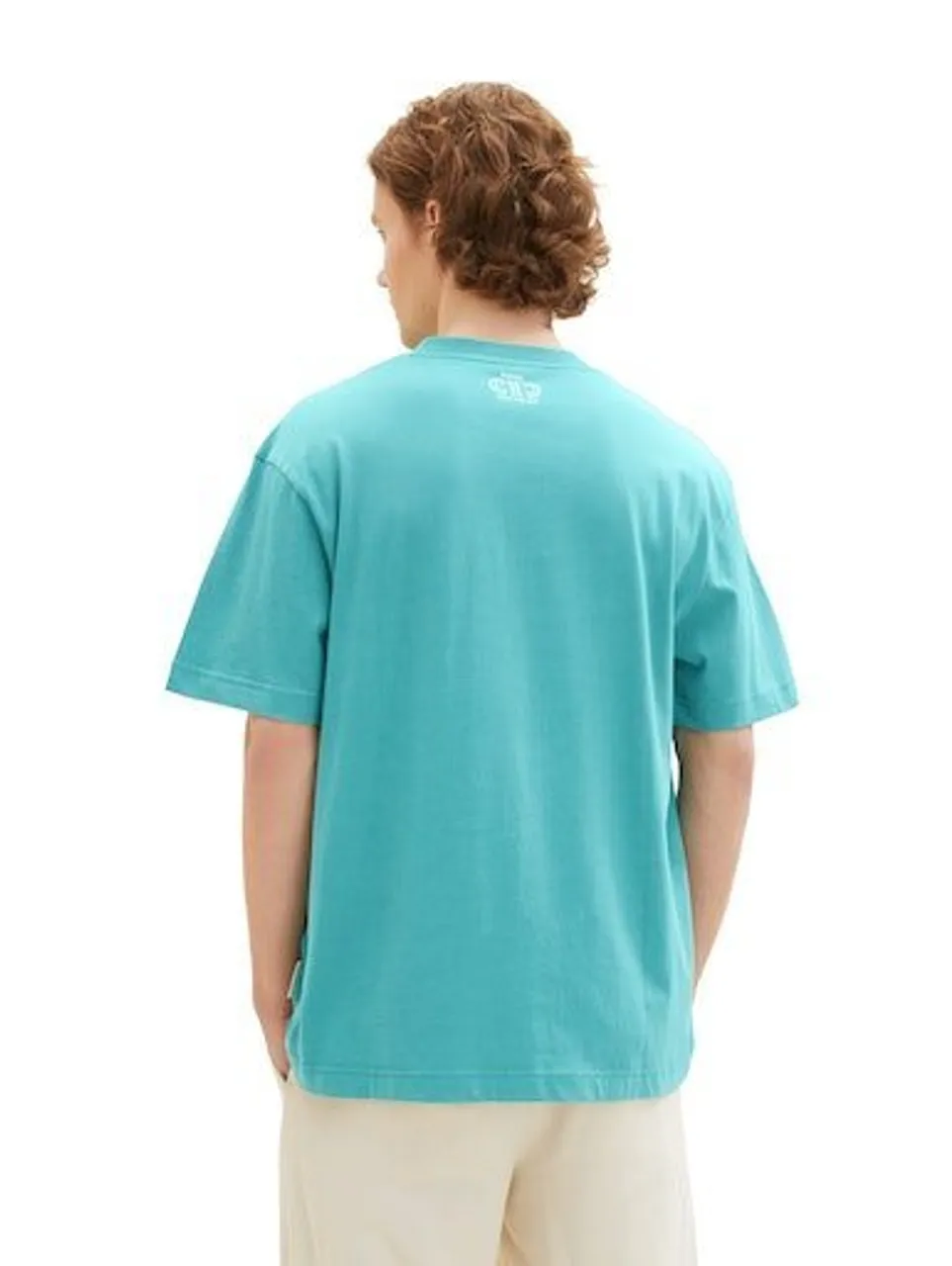 TOM TAILOR Denim T-Shirt mit abgerundetem V-Ausschnitt