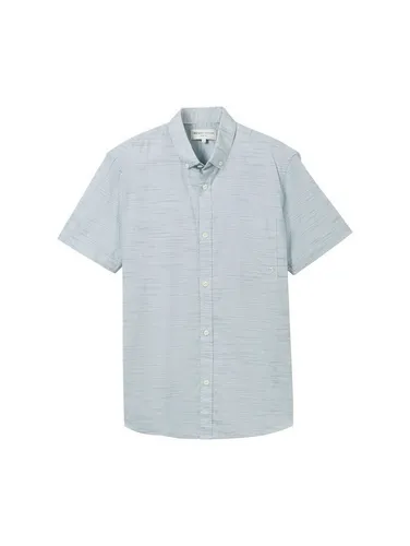 TOM TAILOR Denim T-Shirt striped slubyarn shirt, white navy green structure