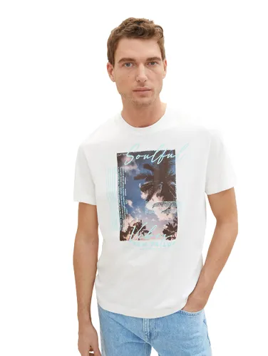 TOM TAILOR Herren 1036415 T-Shirt mit Sommer-Print