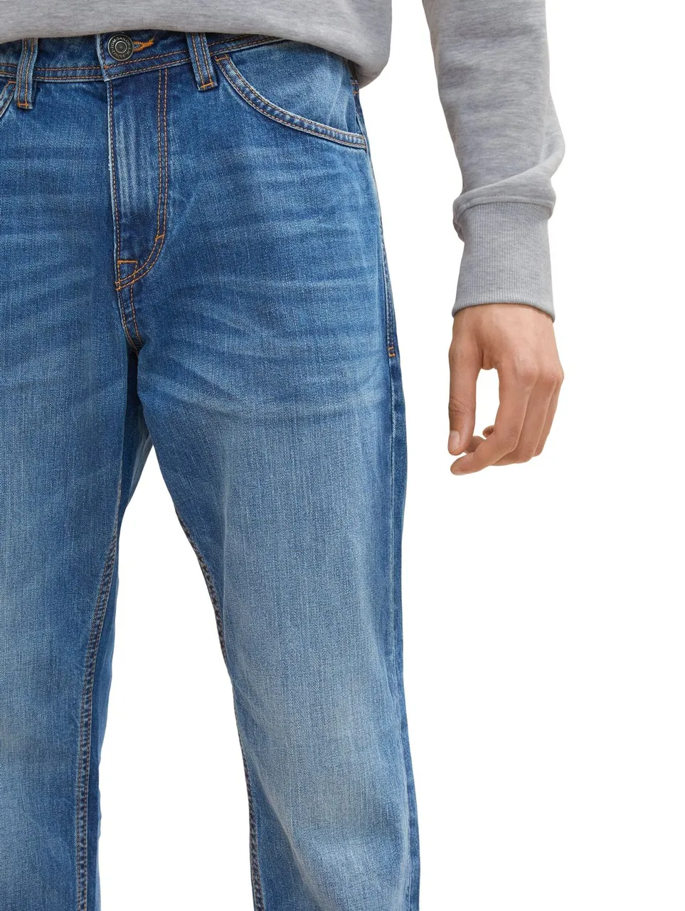 Tom Tailor Herren Jeans Josh - Slim Fit - Blau - Used Mid Stone Blue Denim