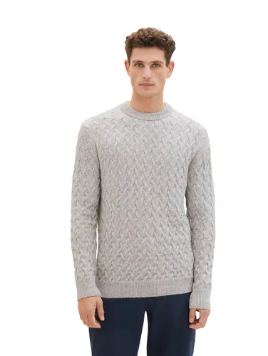 Tom Tailor Herren Rundhals Pullover COSY CABLE KNIT - Regular Fit