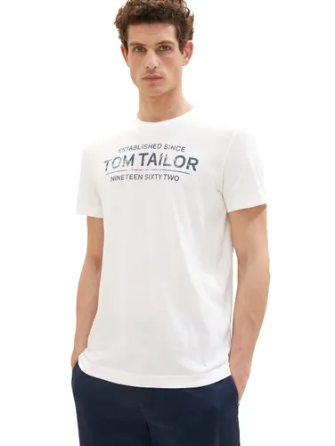 TOM TAILOR Herren T-Shirt mit Logo-Print
