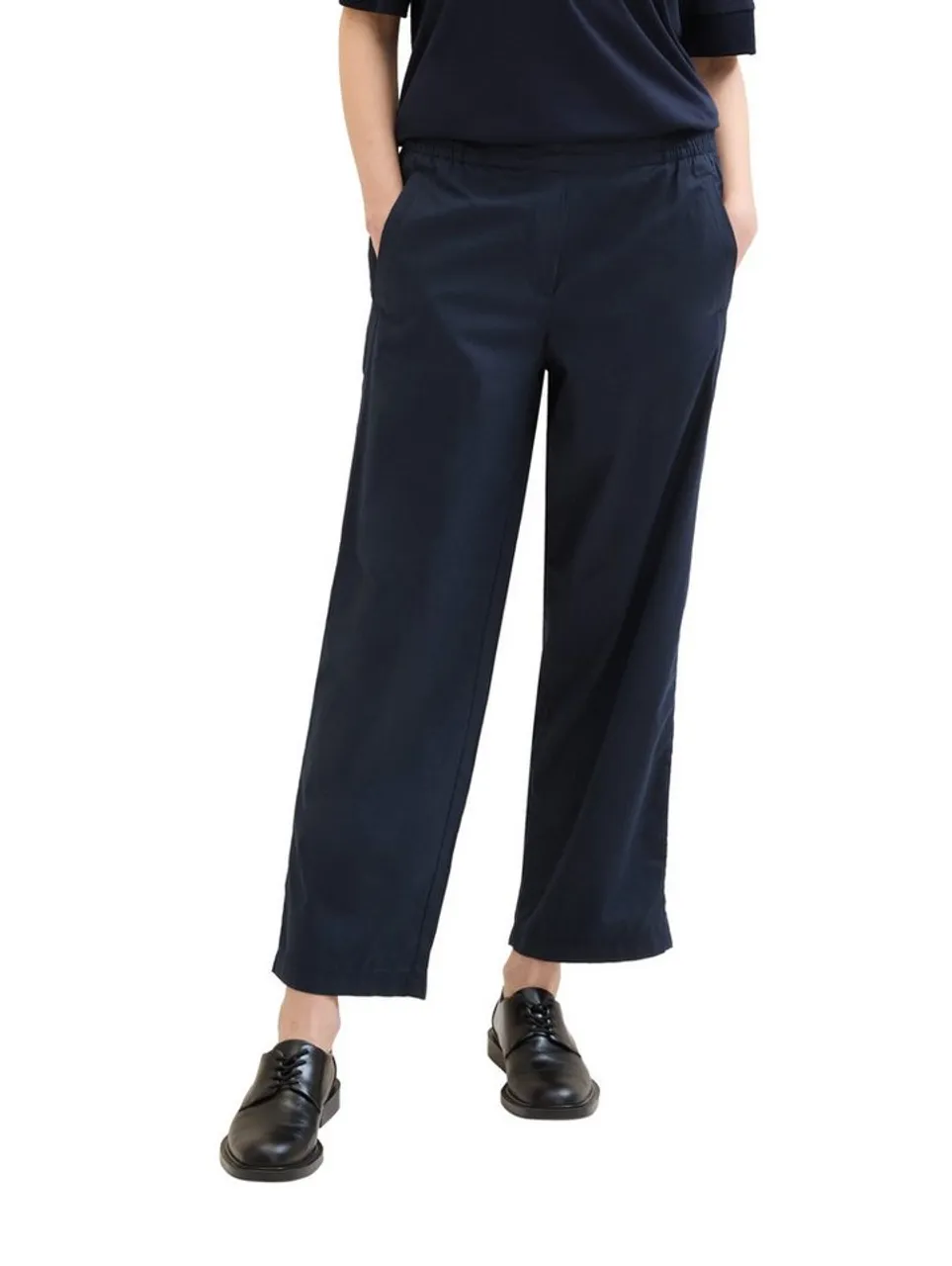 TOM TAILOR Jerseyhose loose fit straight leg pants