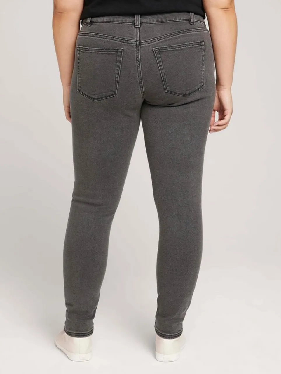 TOM TAILOR PLUS Stretch-Jeans Plus - Used Look Skinny Jeans mit Bio-Baumwolle