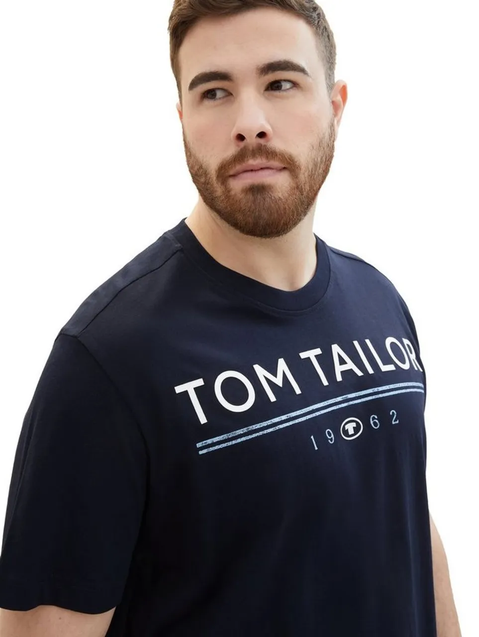 TOM TAILOR PLUS T-Shirt mit großem Logo-Print und Rundhalsausschnitt