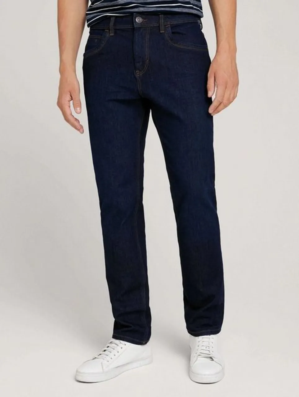 TOM TAILOR Slim-fit-Jeans Regular Slim Fit Jeans Basic Stretch Raw Hose JOSH 4659 in Blau