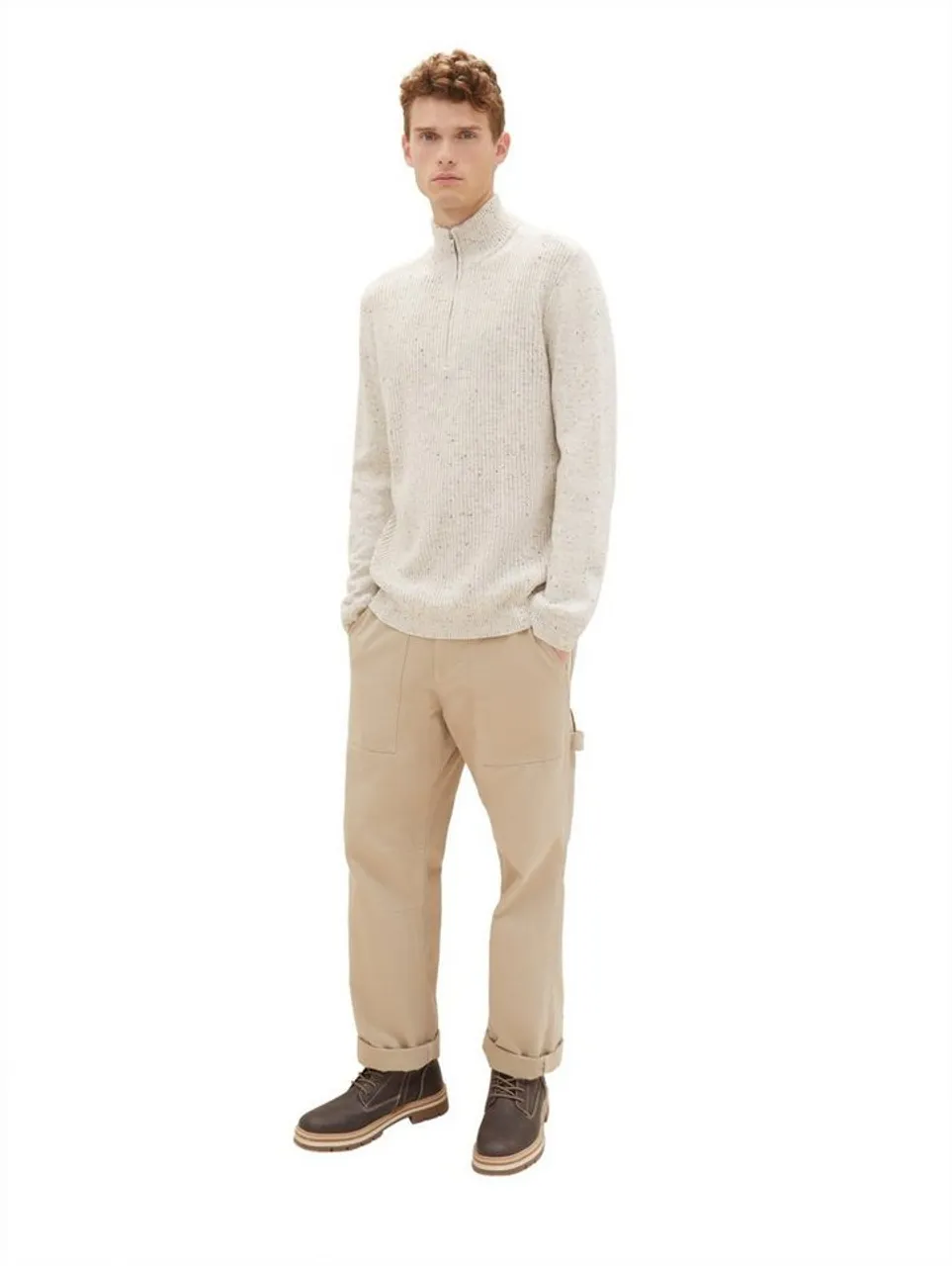 TOM TAILOR Strickpullover nep structured knit troyer