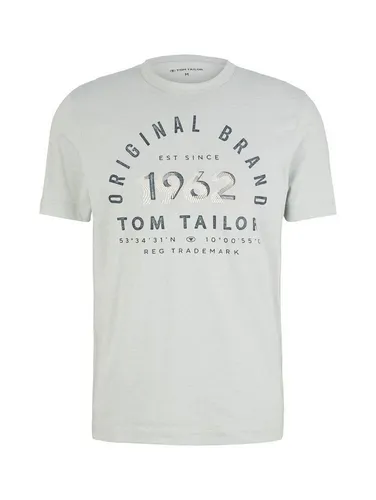 TOM TAILOR T-Shirt Gestreiftes Shirt Rundhals Bedrucktes T-Shirt mit Print (1-tlg) 5572 in Weiß