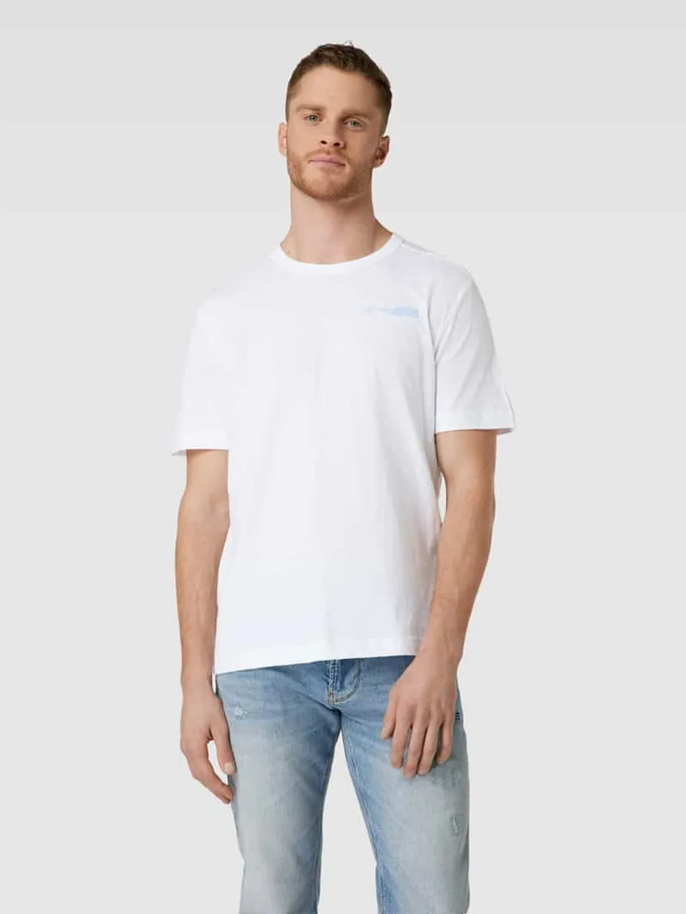 Tom Tailor T-Shirt mit Rundhalsausschnitt in Weiss